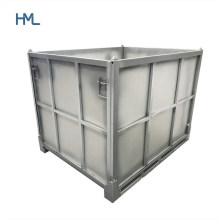 Heavy Duty Palletized Foldable Metal Steel Pallet Boxes with Lid